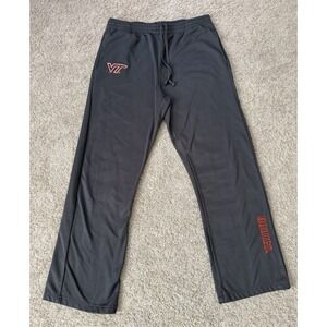 Virginia Tech Hokies NCAA Track Pants Sweatpants Spellout Gray Athleisure Large